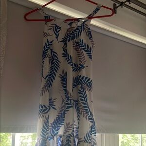 Leaf Print Halter Dress
